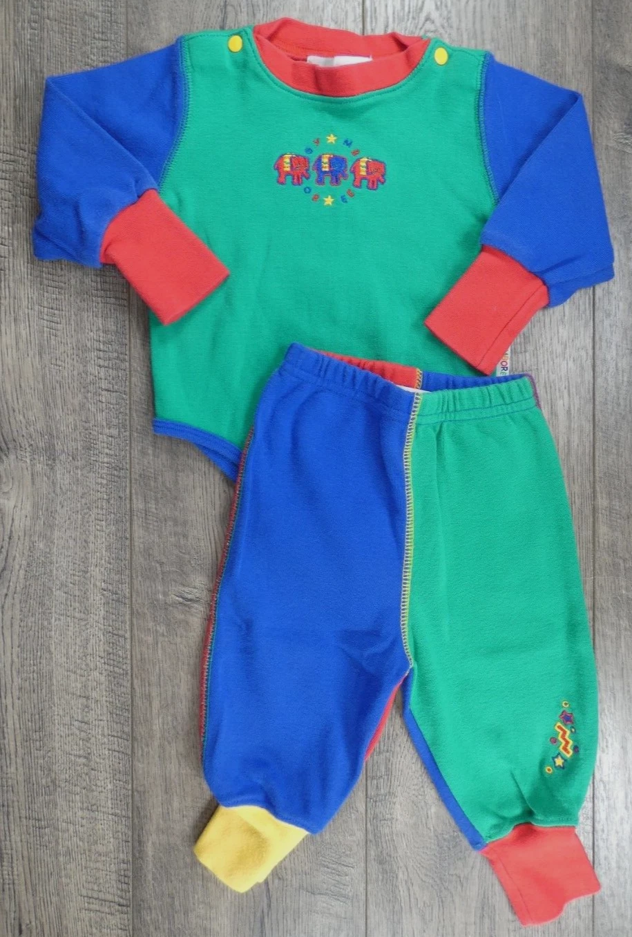 Baby Boy Clothes Vintage Gymboree Newborn Rainbow Tag Elephant 2pc Outfit