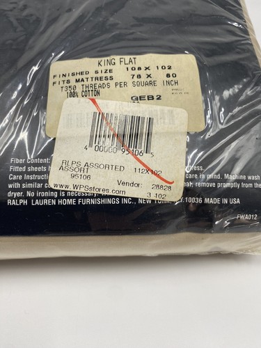 NOS Vintage Ralph Lauren Irregular King Flat Sheet Beige NEW - Picture 3 of 5