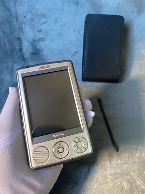 Vintage Asus MyPal A636 PDA Pocket PC Windows Mobile with Stylus and Case TESTED