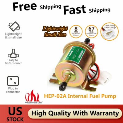 HEP-02A Universal 12V Heavy Duty Electric Fuel Pump Metal Solid Petrol 12 Volts