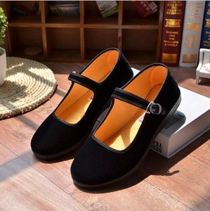 chinese mary jane velvet shoes