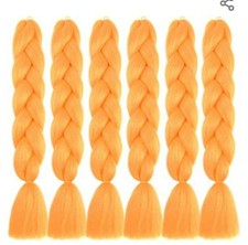  200 24" Ombre Jumbo Braiding Hair orange Extensions Weaving Braid Synthetic