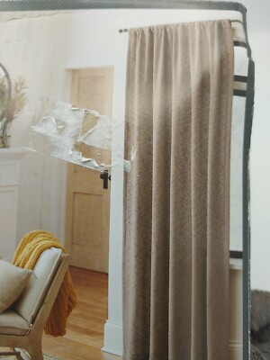 Threshold Light Filtering Curtain 54in W x 84in L Brown Boucle