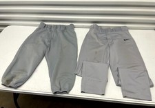 Lot of 2 Nike Dri-Fit  HTA Baseball Pants Boys Small Gray Polyester Snap Button