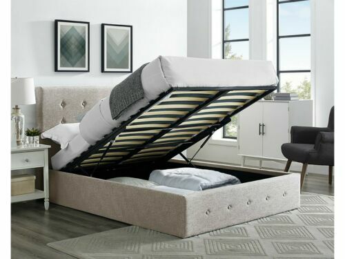Annecy Double Bluetooth TV Bed With Storage Slate Grey Fabric FREE