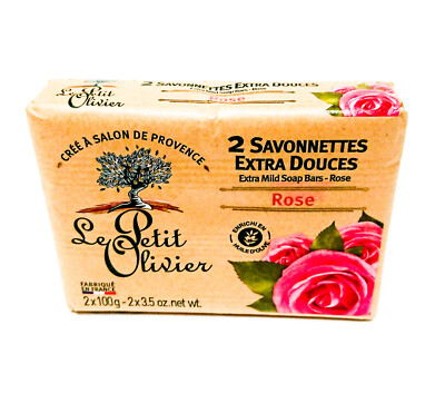 Rosen Seife Le Petit Olivier Seife mit Rosen und Olivenöl 2x100g. aus Frankreich