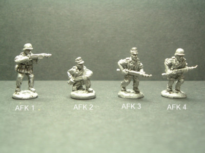  Metall Zweiter Weltkrieg Deutsche Afrika-Korps Truppen - 4 Variationen Maßstab 1/76. AFK1-2-3-4