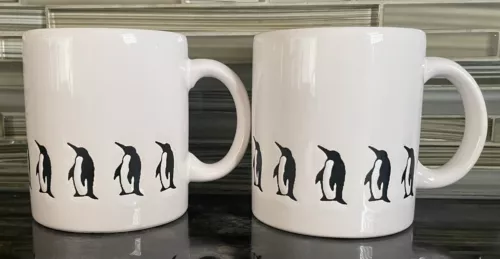 Vintage Waechtersbach White Coffee Mug Animals Penguin, Made In Spain