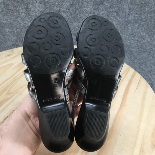 Sandali Karen Scott donna 7,5 M slingback argento punta aperta casual tacco a blocco - Foto 11 di 17