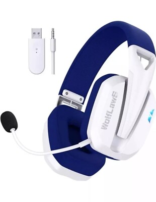 Gaming Headset -Wolflaws TA3000 Bluetooth 2.4 GHz Lightspeed White & Blue-New