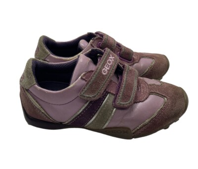 Geox Respira Kids Size 10.5 Girls Pink Athletic Shoes Hook Loop Strap Sneakers