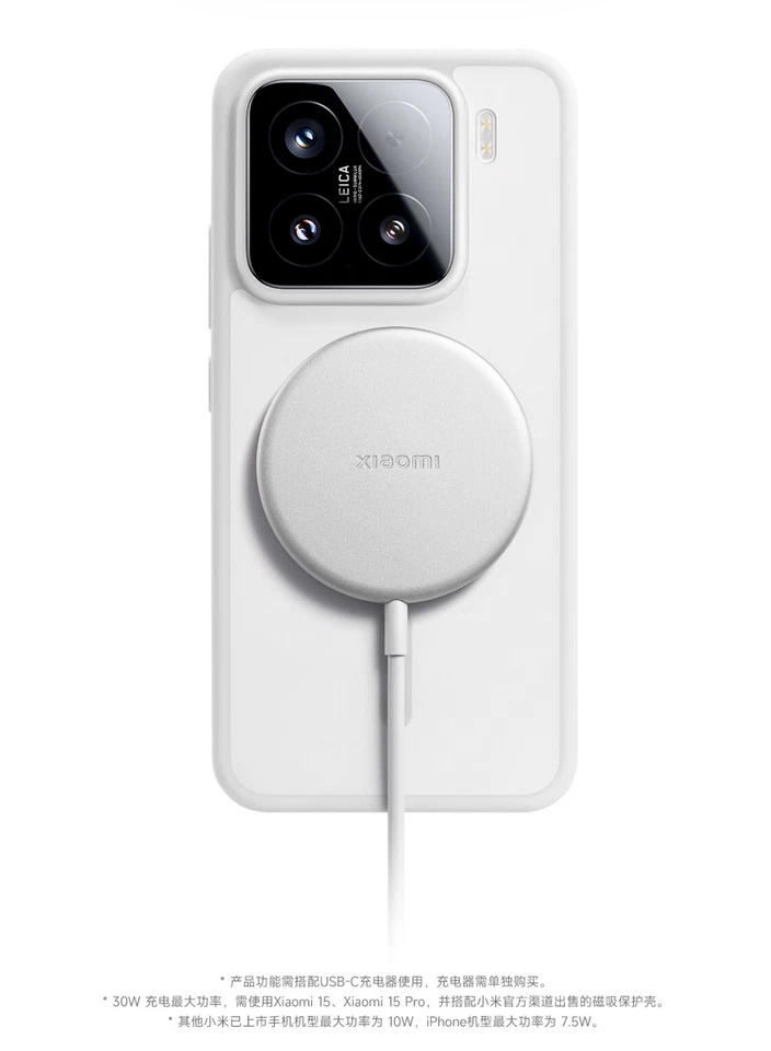 Cargador Inalámbrico Magnético Xiaomi 30W Qi Almohadilla Carga Rápida para Xiaomi 15 15Pro Foto 2 de 4