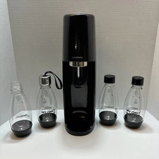 Sodastream Fizzi SPT-001 Sparkling Water Soda Maker Machine - Black W/ Bottles