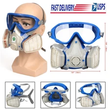 Full Face Gas Mask Respirator Painting Spraying Respirator Facepiece Reusable US