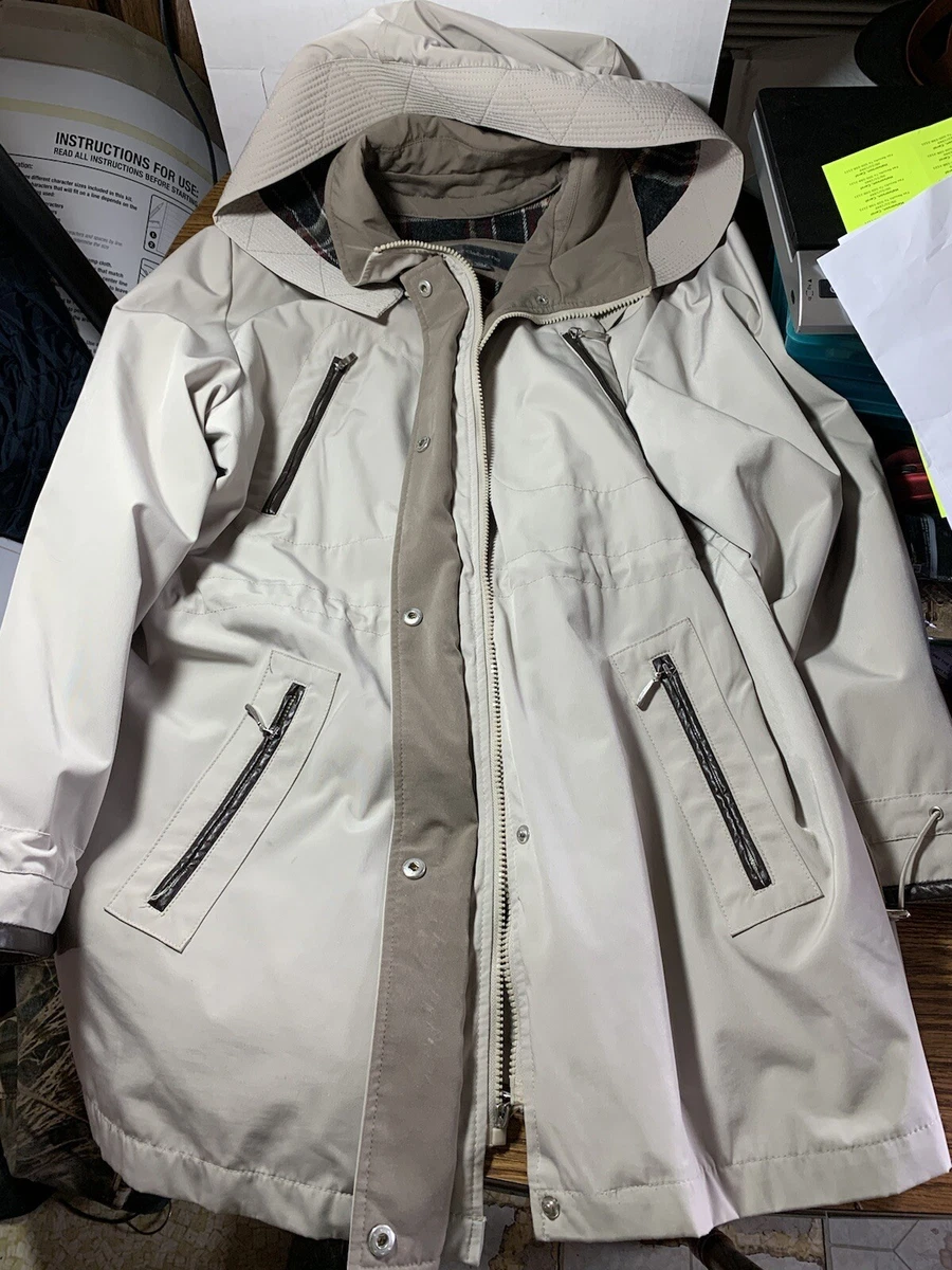 Vtg 90s Liz Claiborne Khaki Anorak Spring Fall Jacket Zip Lining