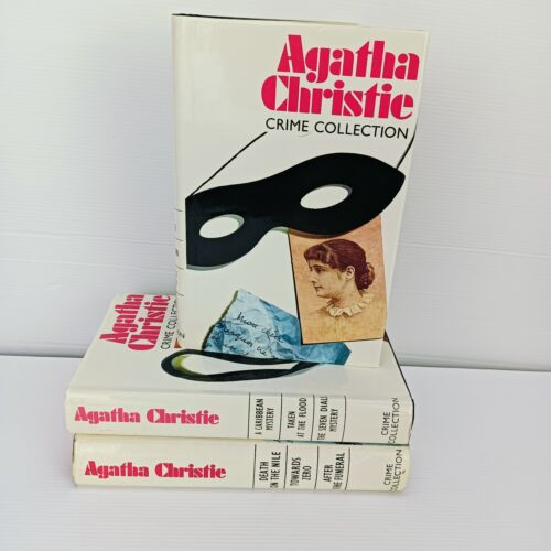 Vintage Agatha Christie Hardcover Books x 3 Bundle Crime Collection 9 Stories