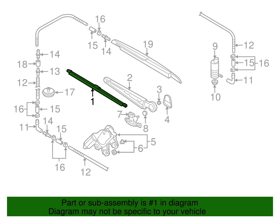 Limpiaparabrisas trasero original Volkswagen 7L6-955-425 Foto 4 de 4