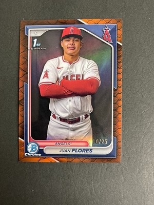 2024 Bowman Chrome Prospects Orange Reptilian Refractor /25 Juan Flores