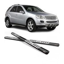 Edelstahl Seitenschweller Schwellerrohre für Mercedes ML 2005-2008 Schwarz