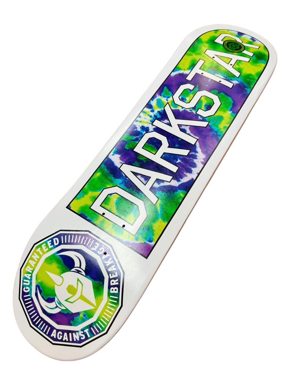 Darkstar Timeworks White Green Tie Dye Skateboard Deck 7-Ply Maple 8.25" x  32"