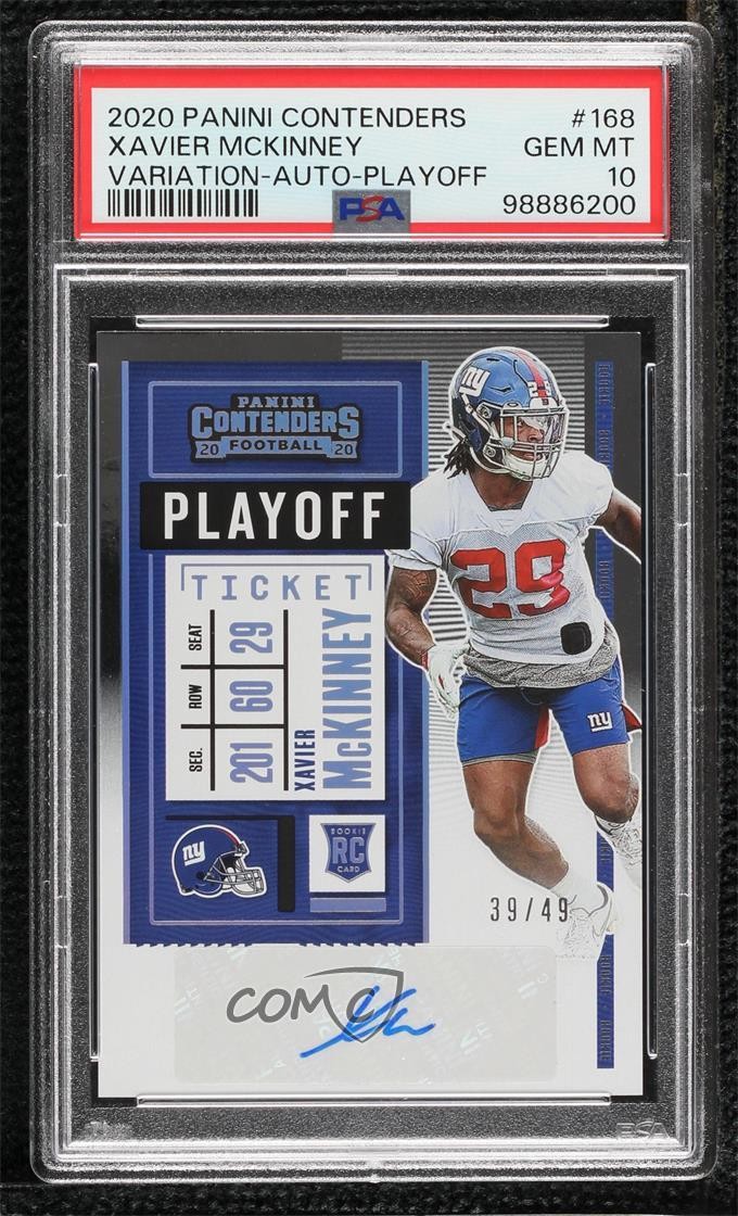 2020 Contenders Playoff Ticket 39/49 Xavier McKinney PSA 10 Rookie Auto RC y1d
