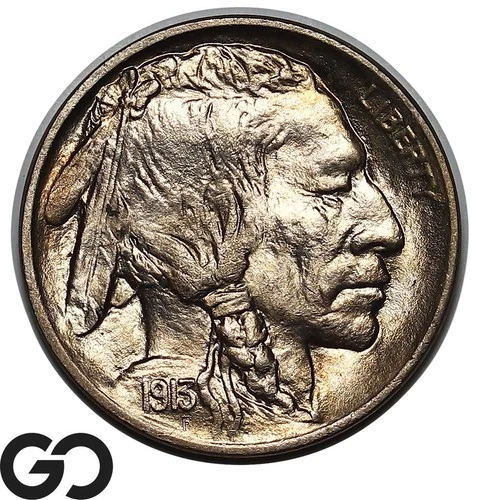 1913 Buffalo Nickel, Type 1, Sharp Solid Gem BU++