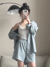 AIo Yoga Casual Shirt Shorts Set Slimming New Fashion Women Clothes Early Spring