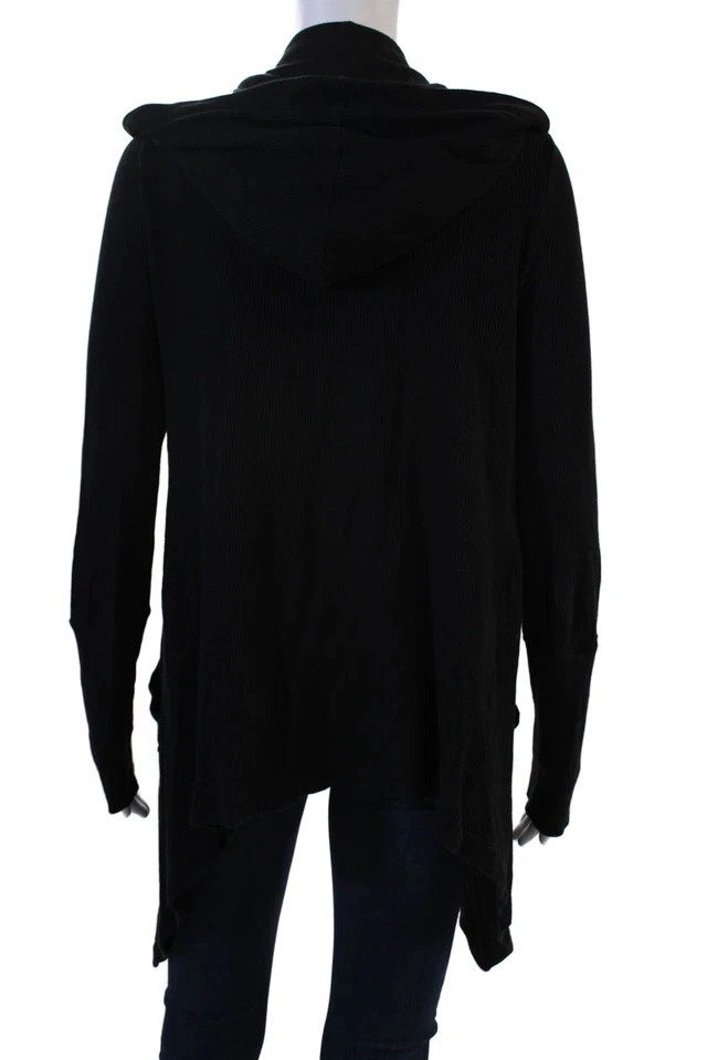 Espléndido Cárdigan Mujer Sudaderas con Capucha Negro Manga Larga Supima Modal Talla L Foto 3 de 4