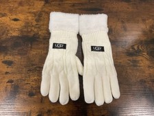 UGG Womens Ivory Tech Wool Blend Knit Gloves One Size