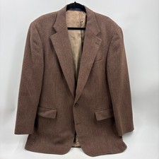 Vintage Polo University Club Ralph Lauren Brown Herringbone Wool Blazer 44R