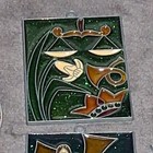 4 PC Stained Glass Look Christmas Ornaments Green Red Jesus Christianity Festive — photo 3