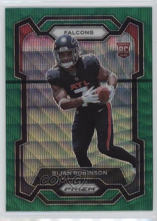2023 Panini Prizm Rookies Green Wave Prizm Bijan Robinson #305 0h03