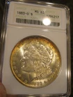 1883 O Morgan Silver Dollar - Fatty Soapbox ANACS, Toning,  MS 63 5160