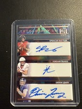Spencer Rattler, Jordan Travis, Devin Leary Pro Set Holo Triography Auto 7/15
