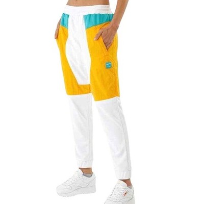 Reebok x Gigi Hadid Track Pants L NWT Yellow White Colorblock Retro Joggers
