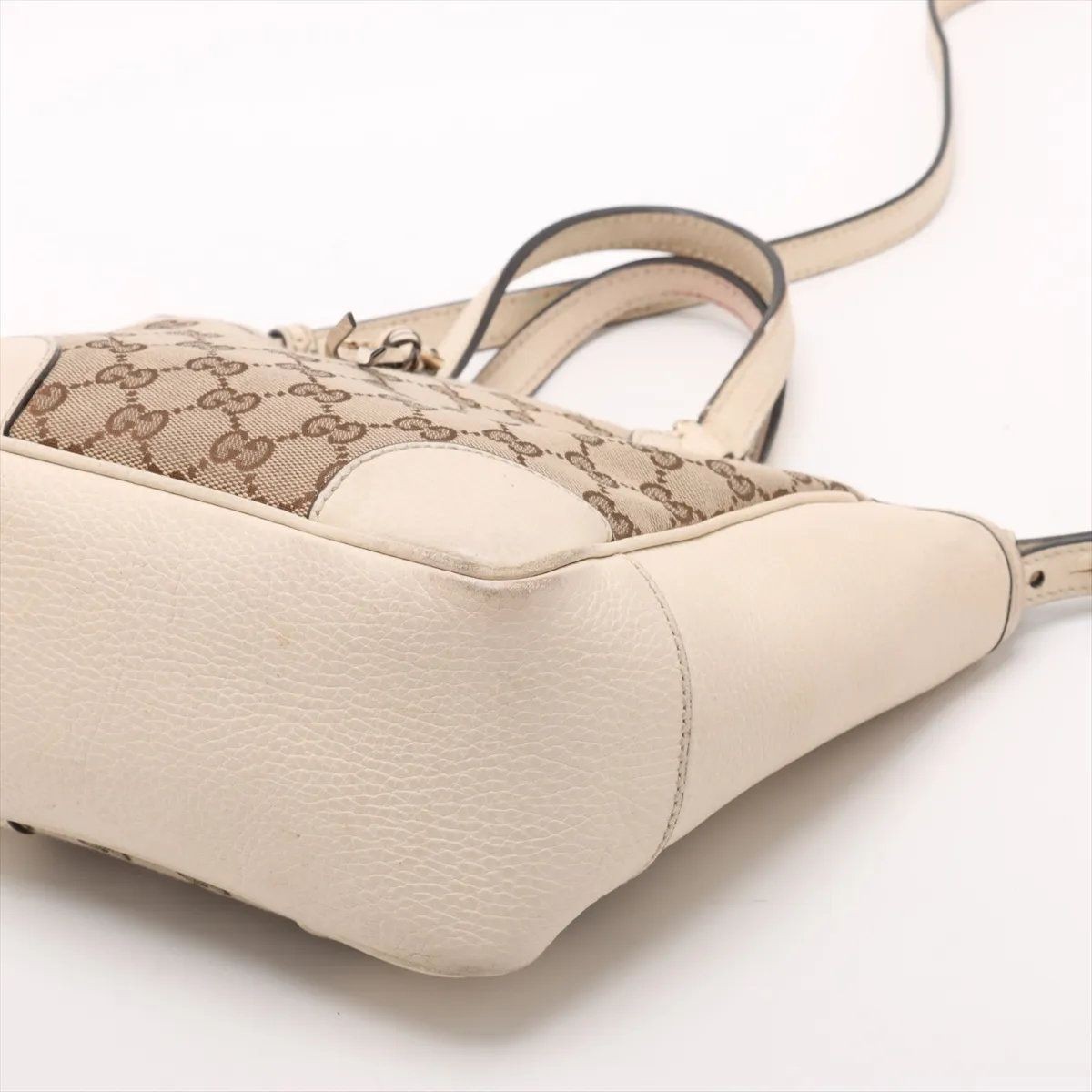 GUCCI GG Canvas 2WAY Shoulder Bag Beige Leather 449241 Crossbody Italy Ladies thumbnail 3