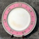 William Brownfield & Sons Smyrna Pink & Brown Transfer Dinner Plate Nov 10 1870 — photo 1