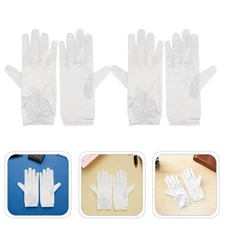  2 Pairs Wedding Gloves for Bride Women's Dress Bridal Girls Princess