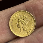 1856  $1 INDIAN PRINCESS Head Gold Coin NICE GRADE RARE GOLD COIN