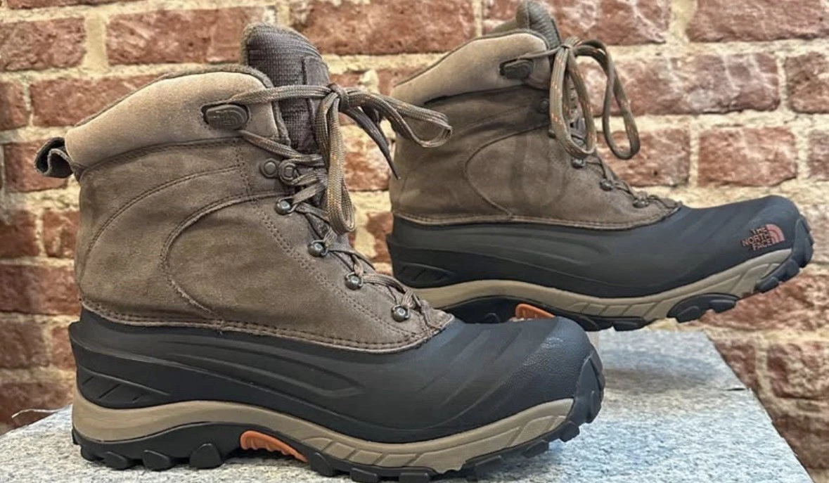 The North Face Chilkat II Men Winter Boots Sz 12 Waterproof 200g Insulated Brown