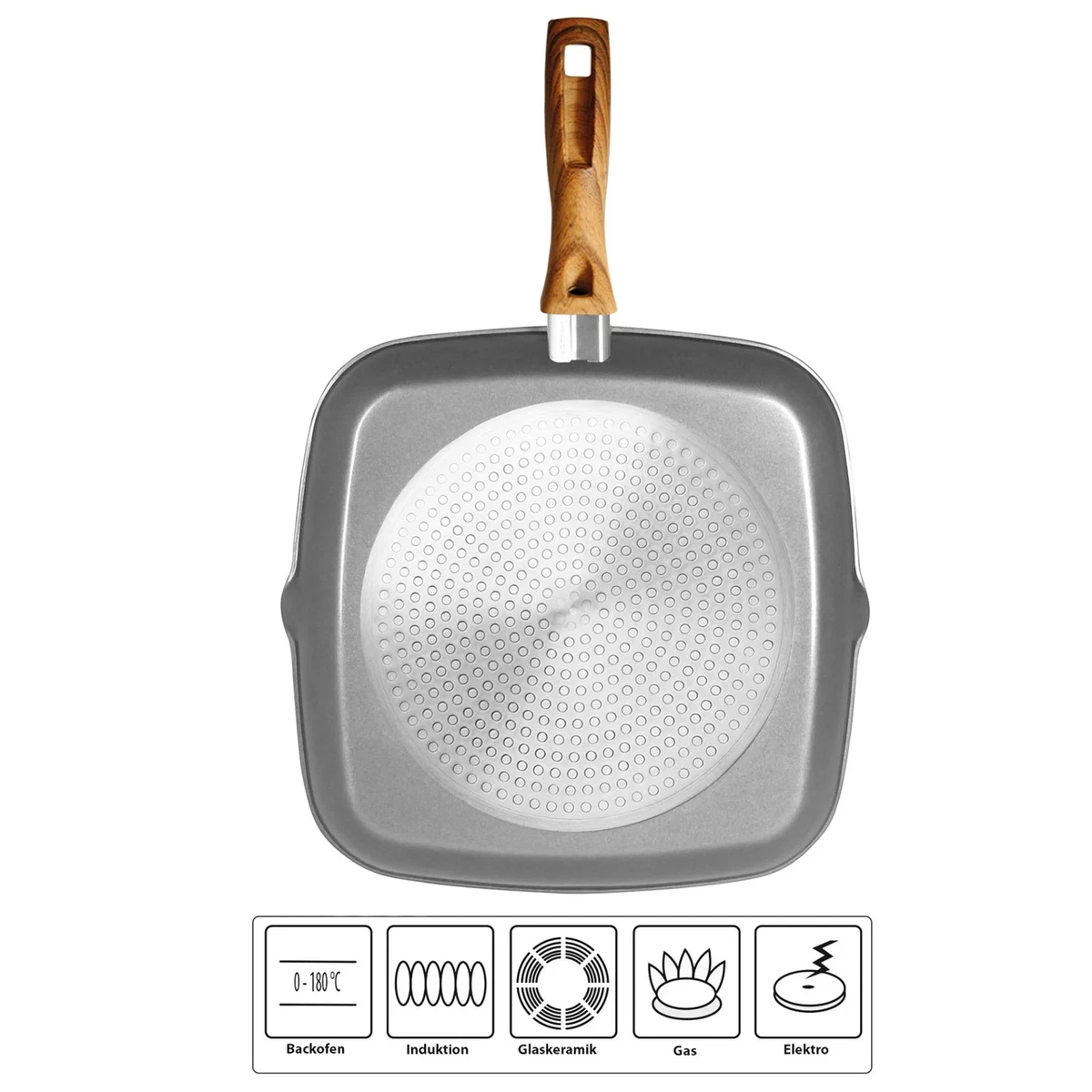 STONELINE® Sartén Grill 28 x 28 cm Back to Nature Sartén Esquinera Inducción 18340 IIWahl
