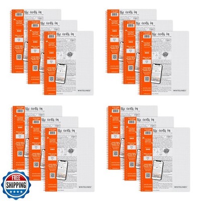 Whitelines Spiral Wire Bound Graph Ruled Notebooks, Premium 20# Gray Paper, 1