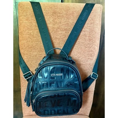 Steve Madden Small Backpack Purse Black Mini Shoulder Bag Travel Carry On