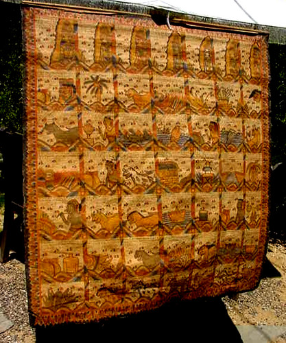 Temple Altar Thangka Good Luck Astrology Mandala Kamasan Palelintangan 53" x 48"