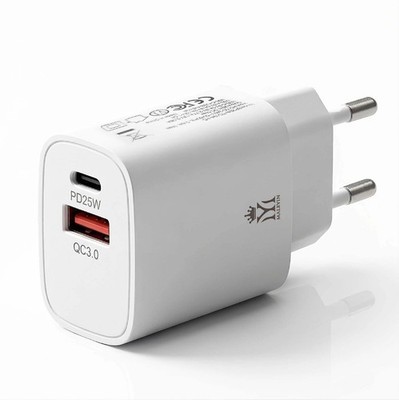 Maleyin 25W Schnell Ladeadapter USB-C + USB-A Ladegerät Netzteil Poweradapter