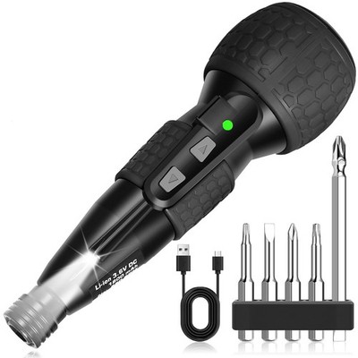 3.6V Cordless Electric Screwdriver - 3.5Nm Torque & Rust-Proof Bits, 2-in-1 M...
