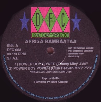 Afrika Bambaataa - Power Boy Power - Italian 12''  Vinyl - 1992 - DFC