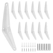 12Pcs Shelf Brackets Floating Shelf Bracket, Heavy Duty L 4 x 3 Inch White