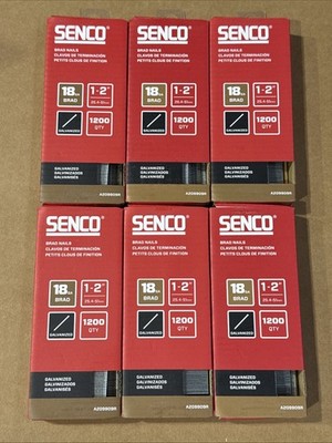 Senco 18 Gauge 1-2  Brad Nails Galvanized Qty. 7200 A209909R New