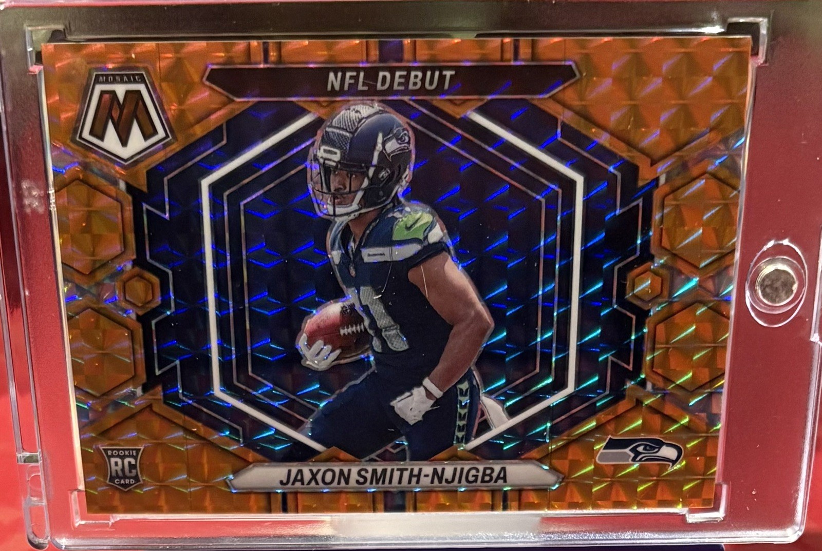 2023 Panini Mosaic NFL DEBUT Jaxon Smith-Njigba Orange Mosaic /199 (RC) Seahawks